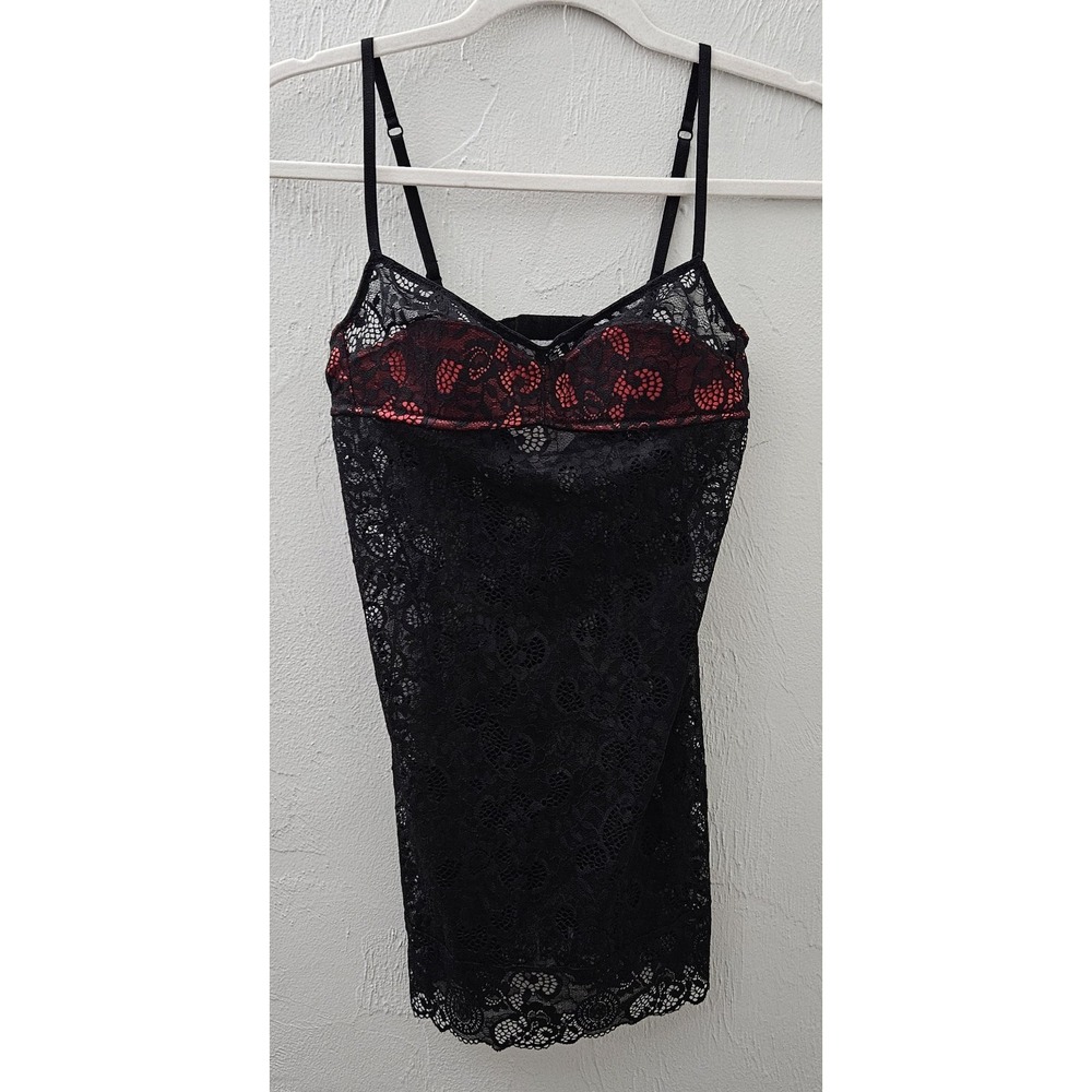 Vintage Victoria's Secret 2011‎ Black Lace Red Dress Sexy Lingerie Size Small